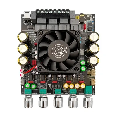 2.1-Kanal-Bluetooth-Leistungsverstärkerplatine 200 W + 200 W + 400 W QCC3034 + PCM5102 + TPA3223 + Image