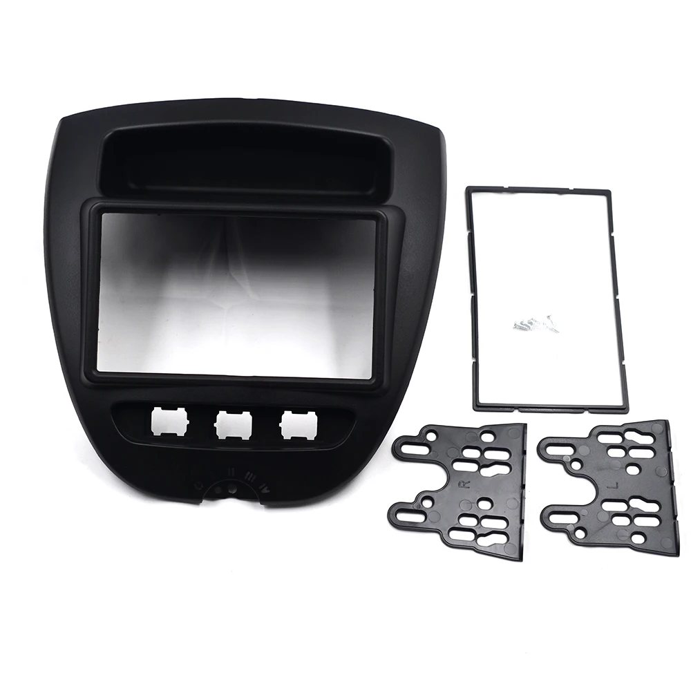 Fascia Dash Kit DVD Panel Stereo Abdeckung Halterung Doppel 2 Din Autoradio Rahmen für Toyota Aygo Citroen C1 Peugeot 107 2005-2014