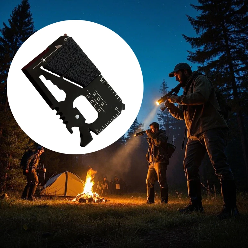 SOS Survival Rescue Multitool Notfallwerkzeug EDC Kreditkarte Multifunktionales Taschenjagdmesser Outdoor-Sport Camping Wandern Image