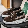 Herrenschuhe, luxuriöse handgefertigte Designer-Loafer zum Hineinschlüpfen, schwarze Kamel, Business-Freizeitschuhe, Mokassins, bequeme Fahrschuhe