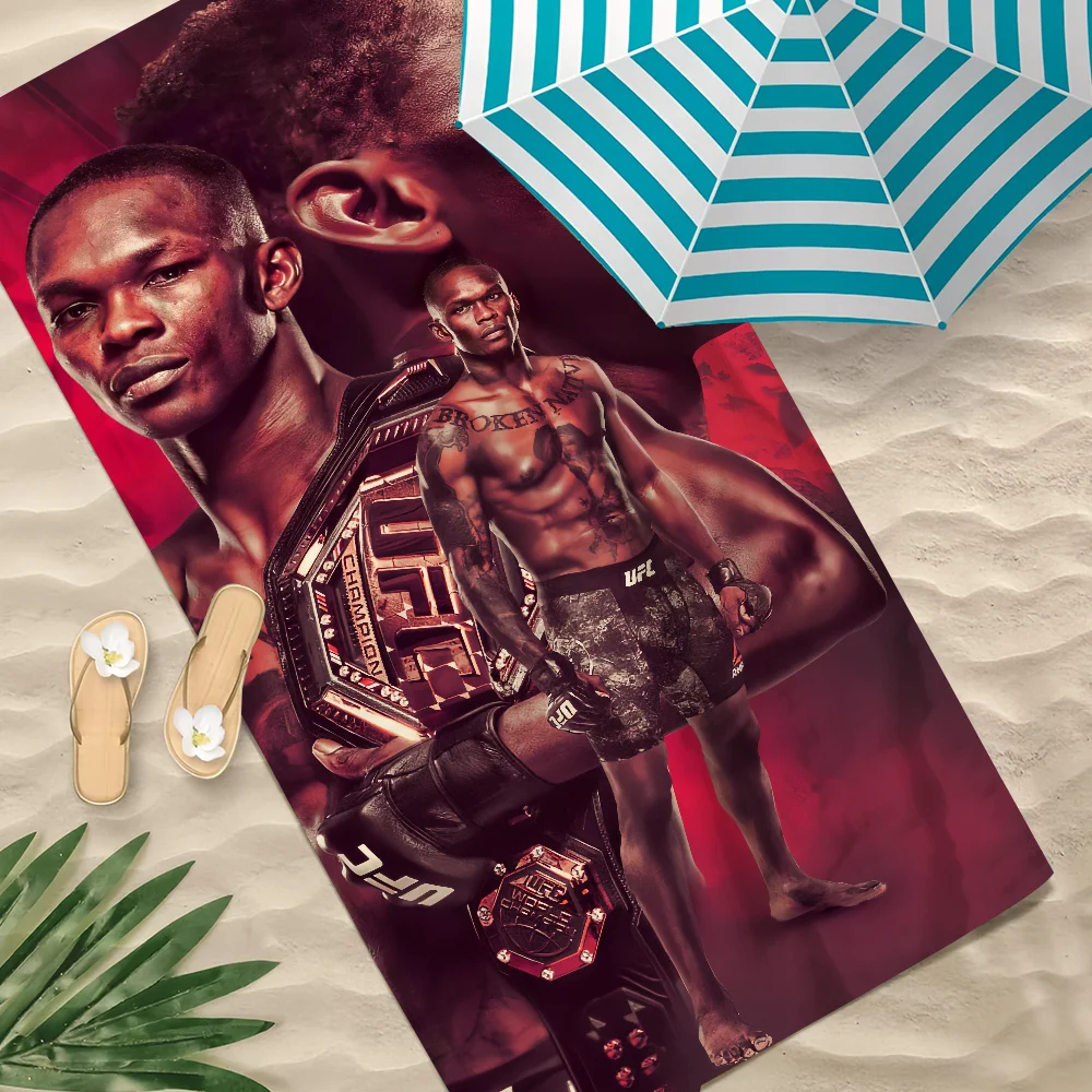 Boxer Israelis A-Adesanya U-UFC Handtuch, weiches Pool-Geschenk für Reisen, Fitnessstudio, Dusche, Camping, schnell trocknend, Sport, großes Strandtuch Image