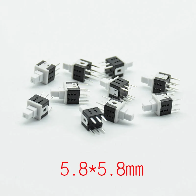 10 stücke 5,8*5,8 Selbst-locking/reset PCB Tastatur Micro Schalter Push Tactile Power 6pin 12V 0,1 A Selbst lock On/Off Rast Schalter Image