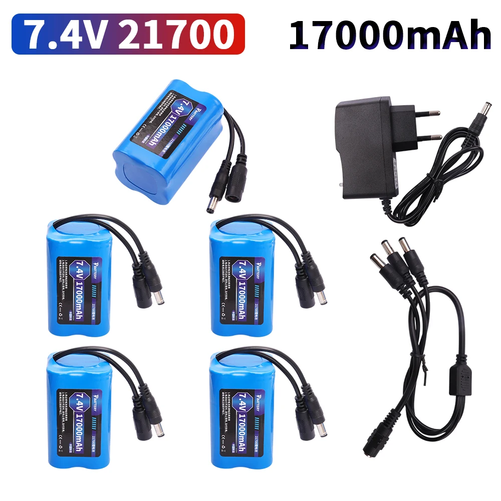 Wiederaufladbarer 7,4-V-Akku und Ladegerät für T188 T888 2011–5, ferngesteuertes Spielzeug, Fischfinder, Angelköder, Bootsteile, 17000 mAh Image