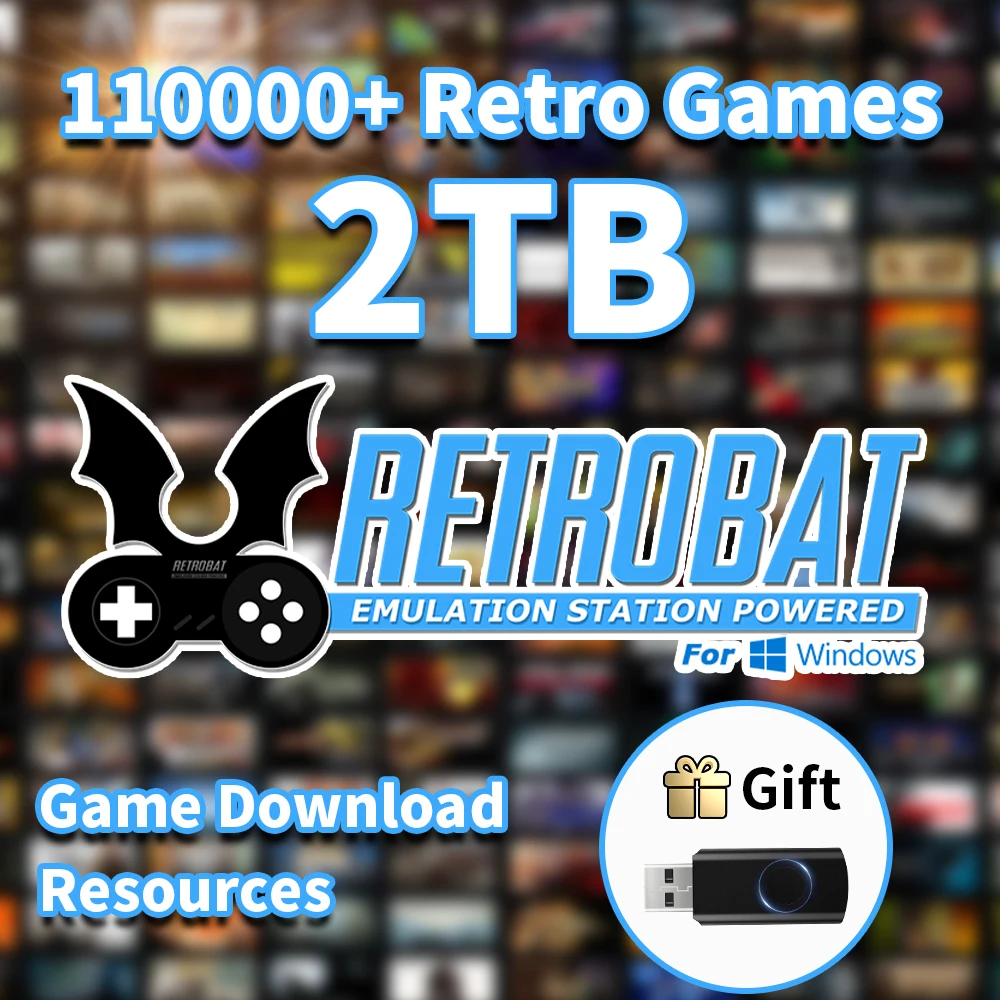 Game Download Resources Retrobat System mit 110000 + Game Download-Resources für PS3/PS2/PS1/PSP/DC/Wii/N64 für Win PC/Laptop Image