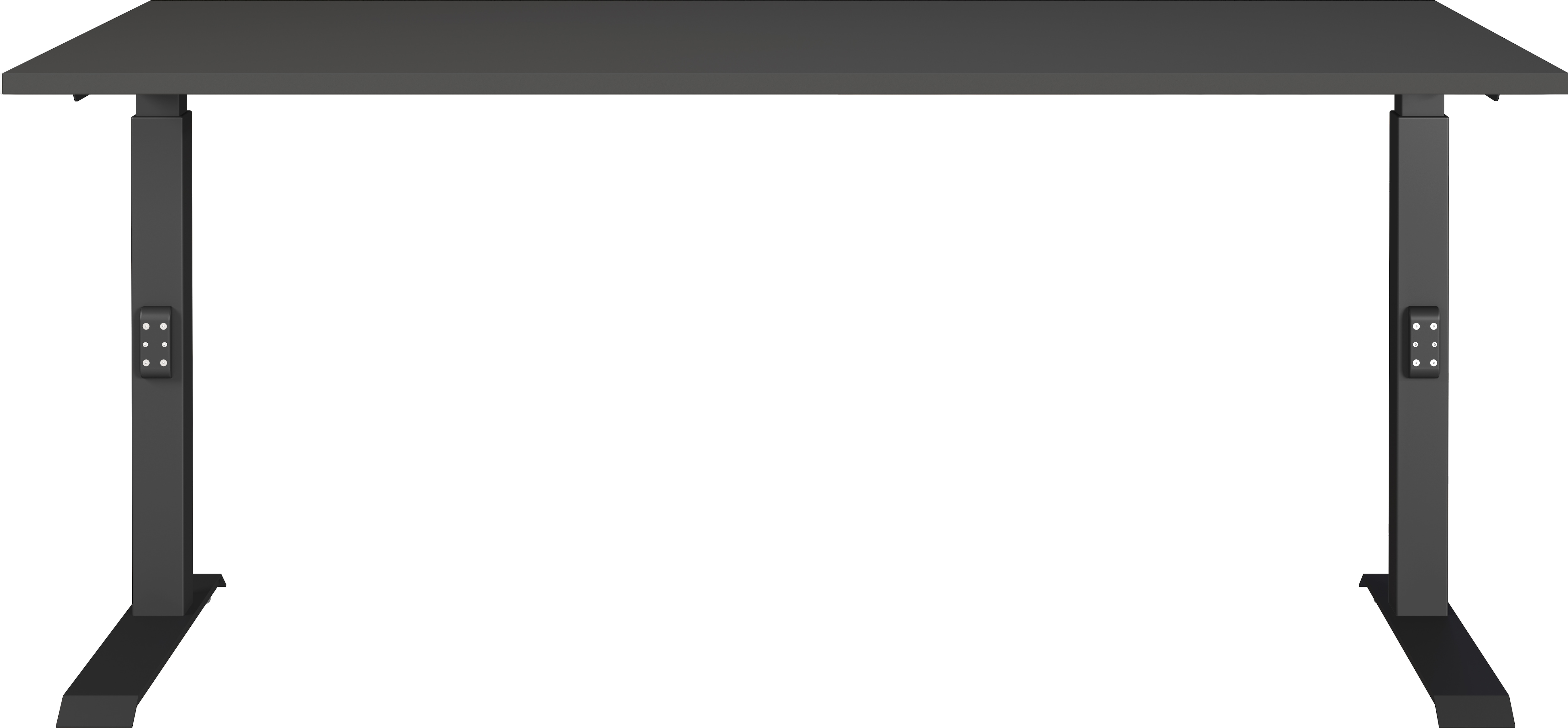 Schreibtisch GERMANIA "Lemont", grau (graphit, schwarz, graphit), B:160cm H:68cm T:80cm, Tische, Schreibtisch, Mechanisch höhenverstellbarer Schreibtisch