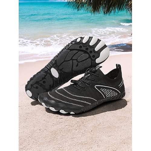 scarpe da acqua a piedi nudi da donna – scarpe da ginnastica larghe in mesh traspirante e ad asciugatura rapida con suola antiscivolo per spiaggia, nuoto, surf e sport acquatici all'aperto