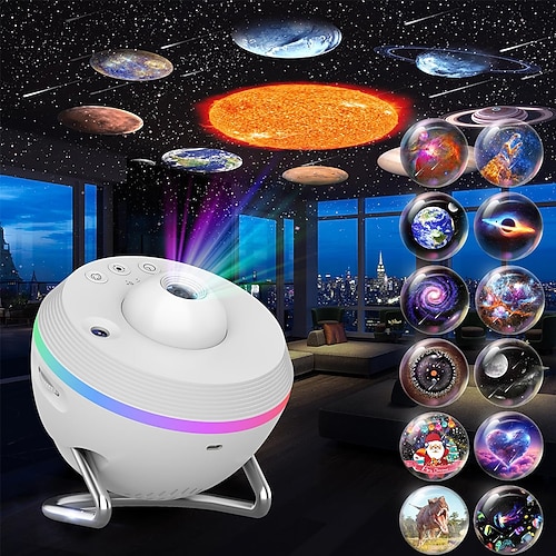 proiettore meteora led deco luce notturna proiettore galassia 360° planetario luce notturna lampada soffitto spazio cielo stellato proiettore con striscia luminosa meteora per bambini camera da letto