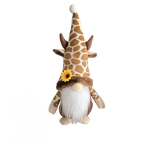 decorazione regalo gnomo giorno ape adorabile giraffa girasole cappello peluche a tema bambola statuetta con design di rudolph e bambola senza volto, perfetto per l'arredamento della casa di coppia