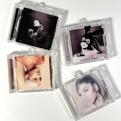 Pop Play Songs Ariana Grande MINI Music CD NFC Keychain Positions Album Sweetener Pendant Cosplay Necklace Acrylic Key ring Gift