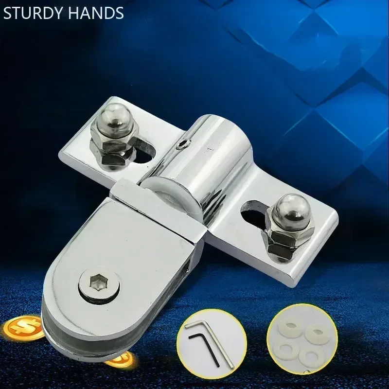 HOGlass-réinitialisation de porte en alliage de zinc épais, pince, arbre de porte rotatif orable, charnières sans rouille, accessoires de quincaillerie de douche