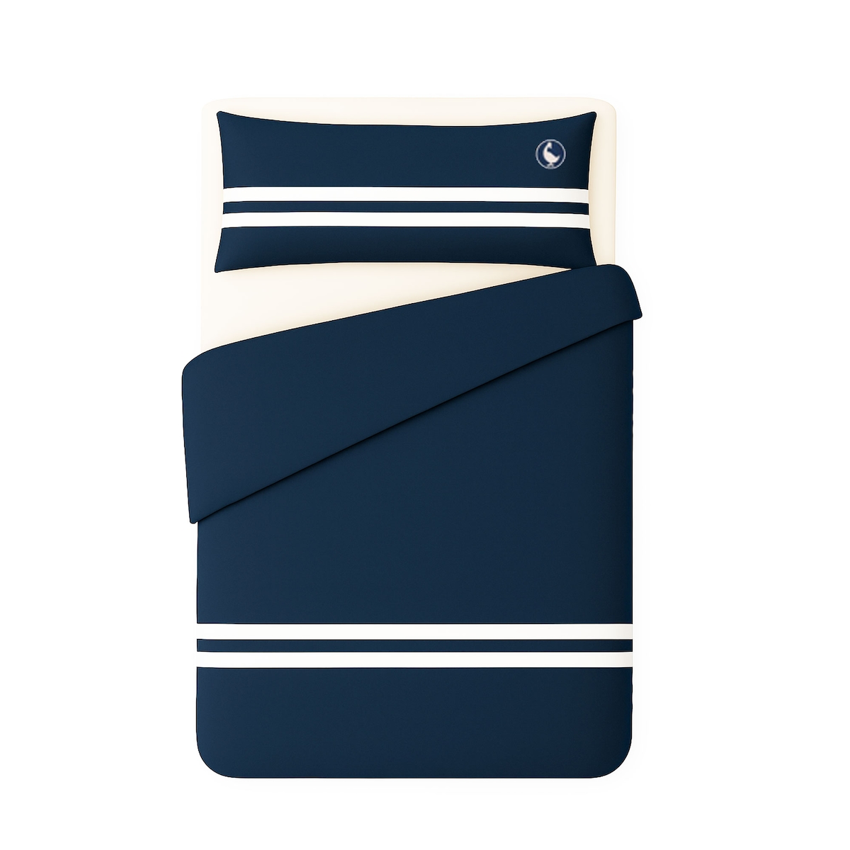 El Ganso - Set Bettbezug Einzel 155x200, Spannbettlaken 90x200, Kissenbezug 45x115 Marineblau - 100% Baumwolle 180TC Image