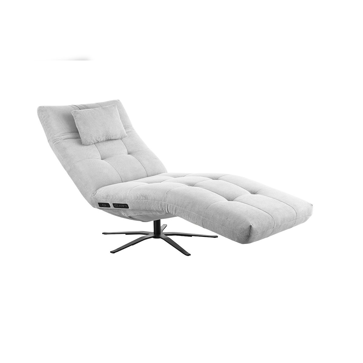 KAWOLA Relaxliege LETICIA motorisch mit Nackenkissen Feincord silber Image