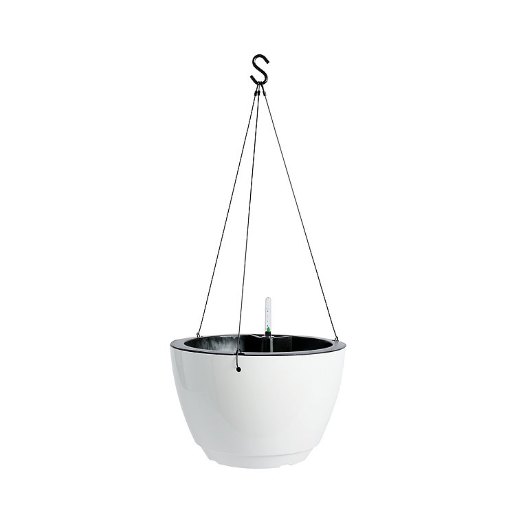 Caleb Hanging Planter - Set Of Two, White - Grandin Road