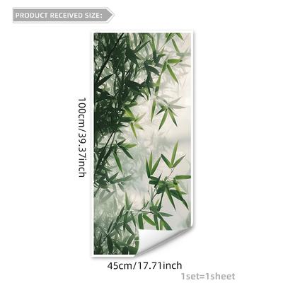 TEMU 1pc, Contemporary Style Leaves Window Decal, 45x100cm, Polyvinyl Chloride, Static Cling, 5mil Thickness, Double-sided Printing, Material, Single Use - Dj3111-yl Image