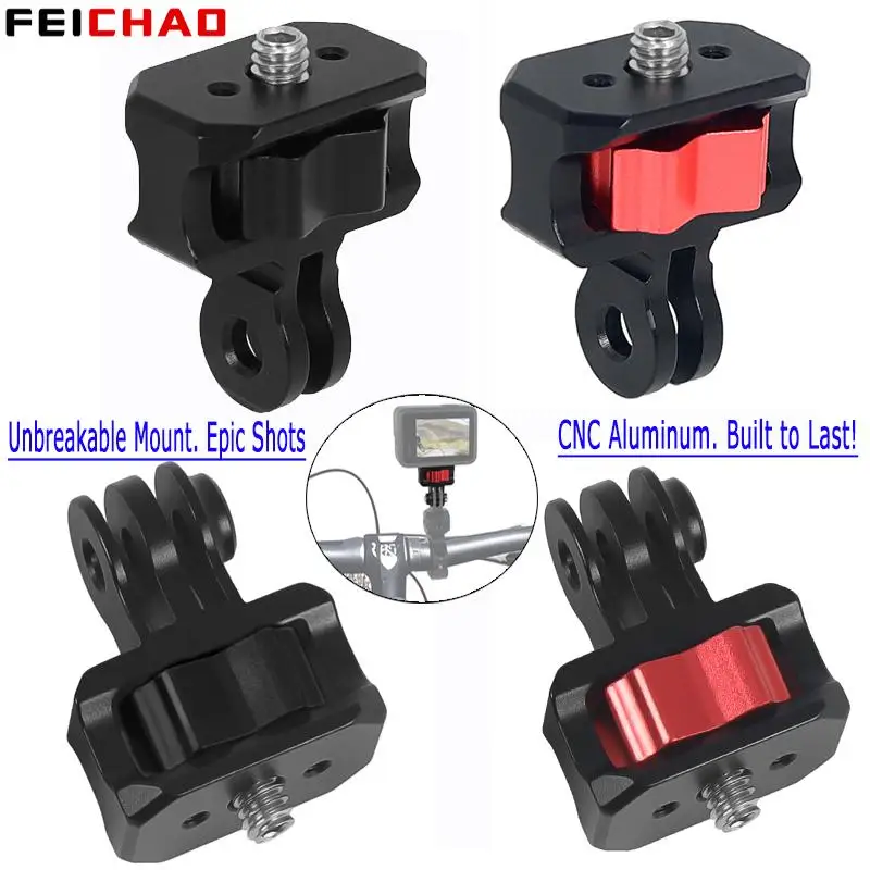 Neuer Aluminium-Kamera-Adapter, 360 drehbar, Schnellverschluss, 1/4 Schraube, Stativhalterung für GoPro Hero 13 Insta360 DJI Pocket3 Fahrradhalter Image