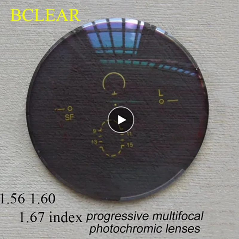 KLAR Chamäleon Freeform Multi Focal Progressive Photochrome Sonnenlinse für Myopie und Presbyopie Lesebrille Bequem Image