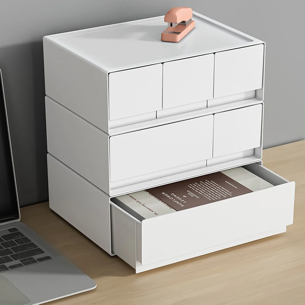 Mehrschichtige stapelbare Desktop-Schublade für Zuhause, Studenten, Schreibwaren, Büro, Aufbewahrungsschrank, Schmuck, Schmuckschatulle, Desktop-Aufbewahrung