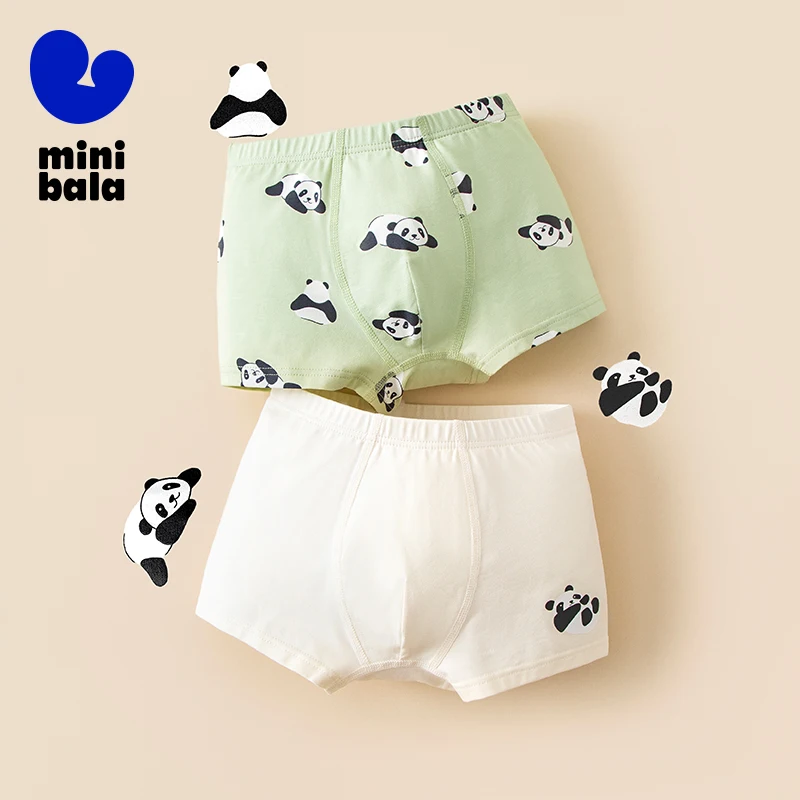 Mini Bala Unisex-Unterhose für Kinder, Baby-Tanga, nicht einklemmende Boxershorts, 2er-Pack, 2025, neue Unterwäsche für Jungen und Mädchen Image