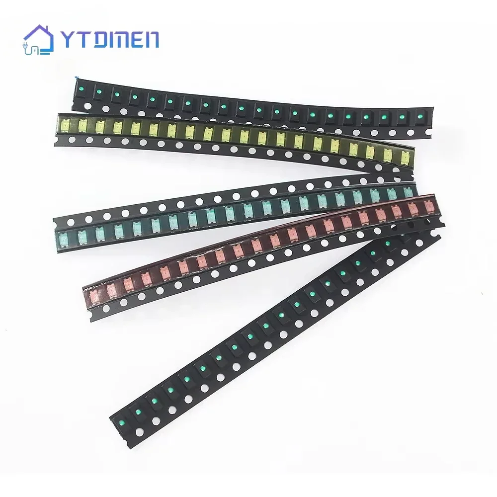 100 Stück 1206 SMD Leuchtdiode, blau, gelb, grün, weiß, rot, LED-Lichtdioden, hohes Licht, DIY-Elektronik-Set Image