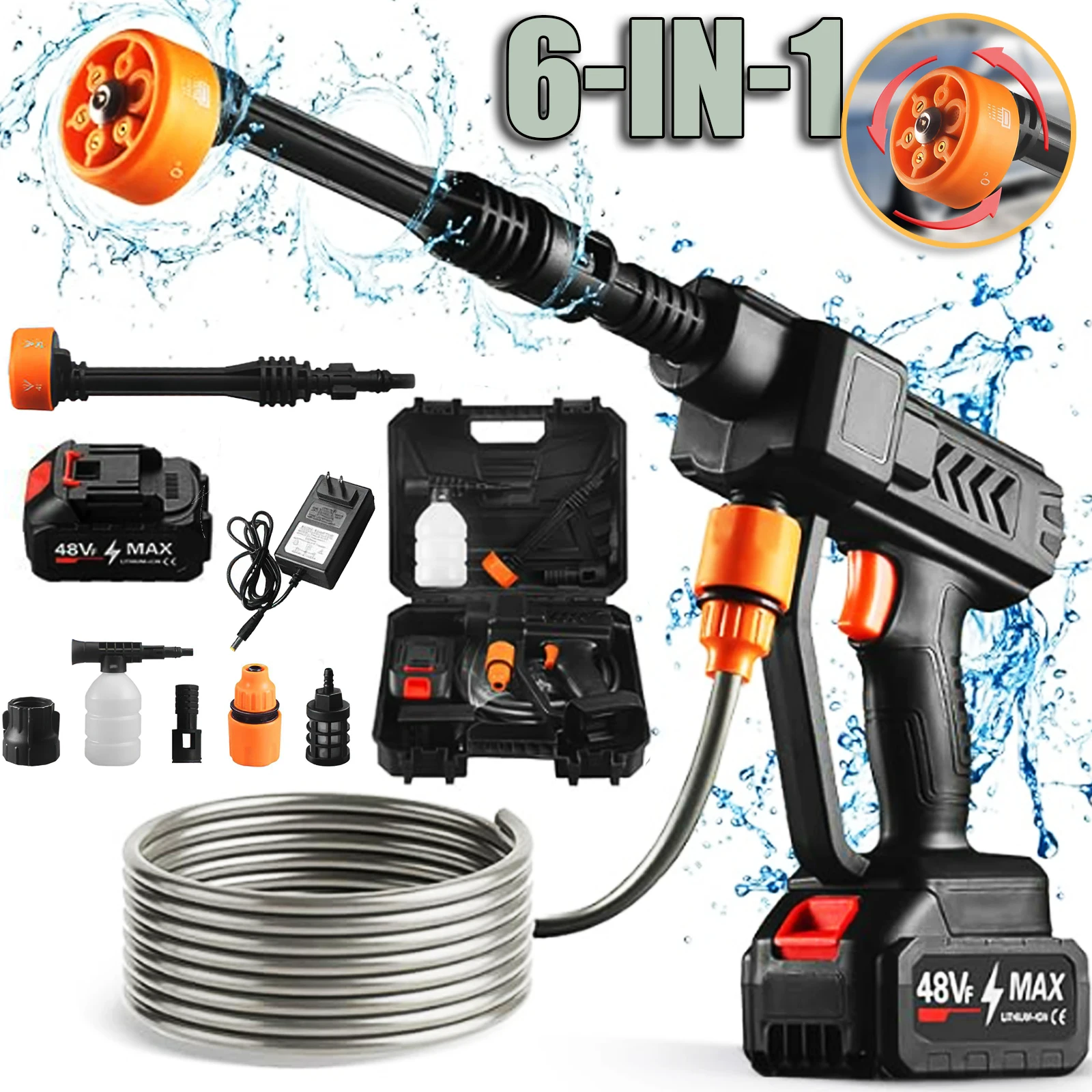 21v tragbare drahtlose Elektroauto Waschmaschine Wasser pistole Haushalts auto Garten multifunktion ale Hochdruck reinigungs werkzeuge