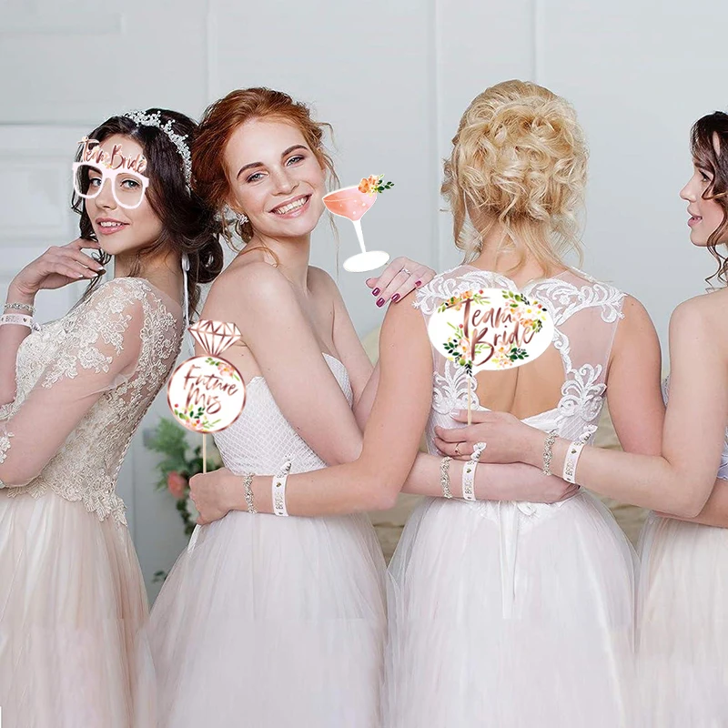 10 Stück Team Bride Photo Booth Requisiten Brille Bachelorette Junggesellinnenabschied Dekorationen Braut zu sein Just Married Photobooth Party Dekor Image