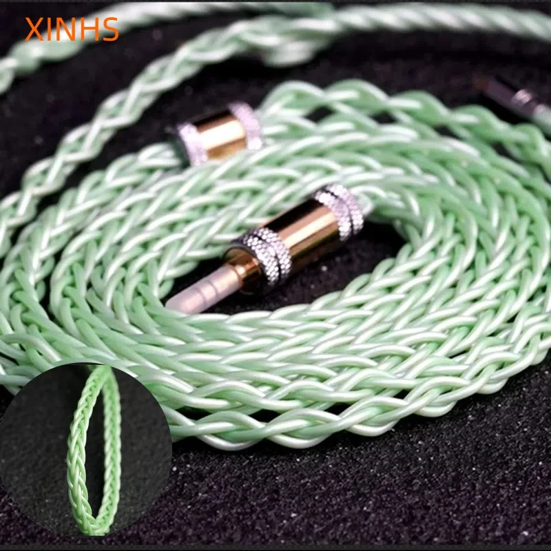 M2 Emerald 8-strängiges HIFI-Kopfhörer-Upgrade-Kabel aus grüner Legierung aus Kupfer mit seltenen Erden, MMCX/Normal 0,78 2PIN/Eingelassenes 0,78 2PIN Image