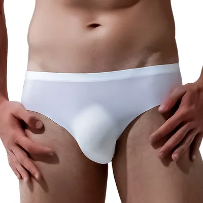 Herrenunterwäsche, Herren-Slip aus Eisseide, Sommer, atmungsaktiv, schnell trocknend, nahtlos, transparent, ultradünn, personalisierte Unterwäsche Image
