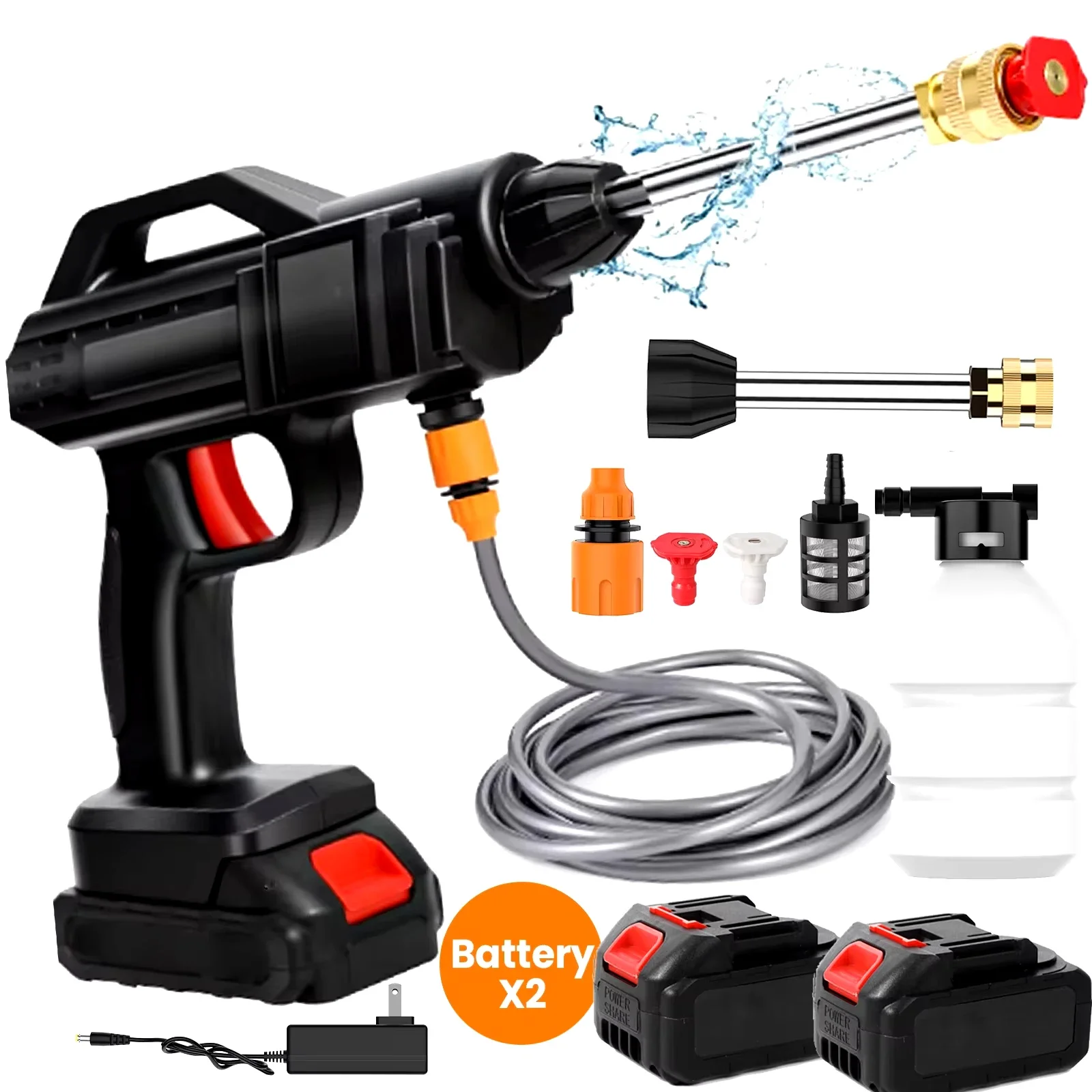50bar kabellose Hochdruck reiniger Waschmaschine Sprüh wasser pistole Auto waschdruck Wasser reinigungs maschine für Makita 21V Batterie
