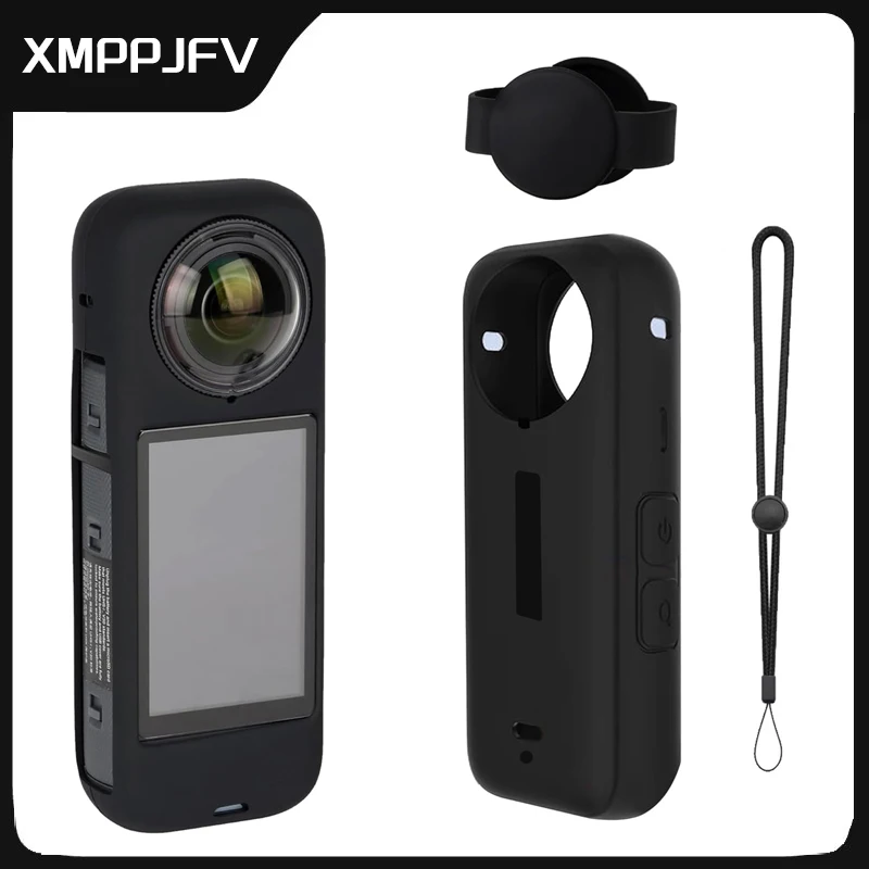 Silikon-Schutzhülle, kompatibel mit Insta 360 x 4 Objektivdeckel für Insta 360 x 4 x 4 Zubehör, Silikonhülle, Kameraschutz Image