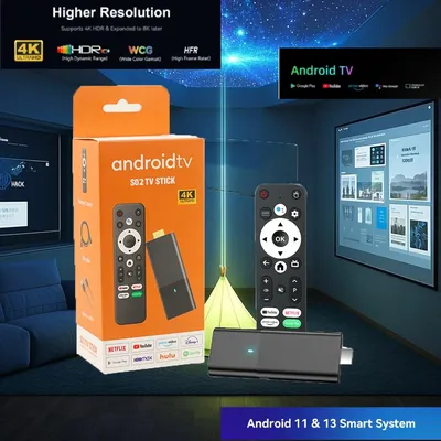 UBISHENG S02 Android 13.0 TV Stick 4K Smart TV Box WIFI BT5.0 2GB 8GB/2GB 16GB Allwinner H313 Quad Core Dual Wifi Sprachfernbedienung