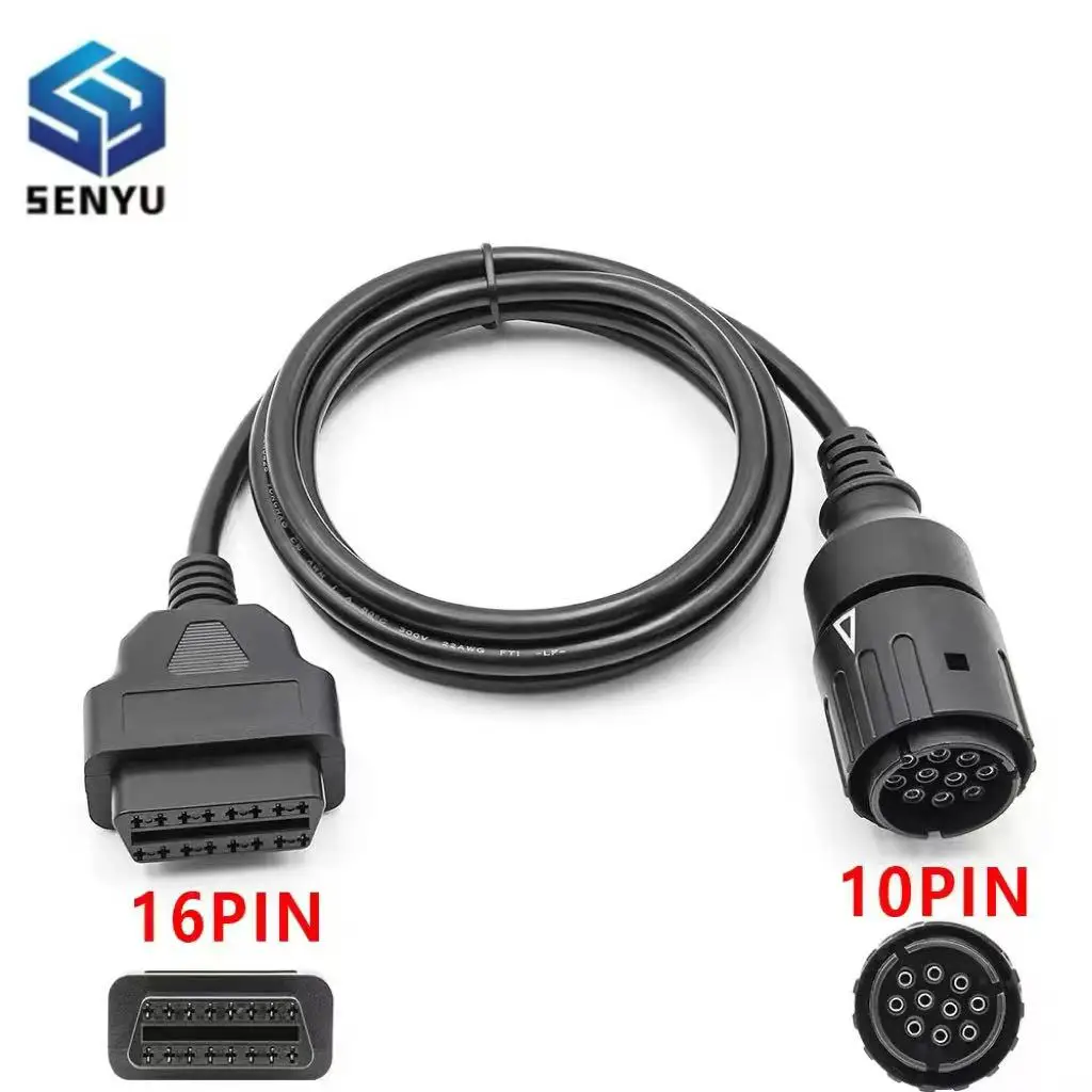 Für Motorräder ICOM D 10-Pin-Kabel 10Pin auf 16Pin Auto Moto OBD 2 OBD2 Stecker Diagnose-Scanner Verlängerungskabel Image