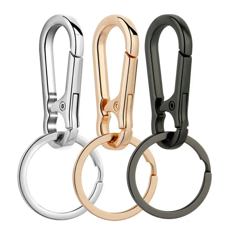 Metall Karabiner Clip Schlüsselanhänger Karabiner Form Schlüsselanhänger Schlüsselanhänger Ring Clip Halter Organizer für Zuhause Autoschlüssel Schlüsselfinder Damen Herren Image
