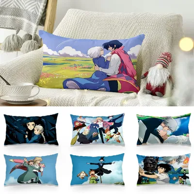 Kissenbezüge Cartoon Moving H-Howls S-Sophies Castle Sofa Dekoratives Zuhause Doppelseitiger Druck Image