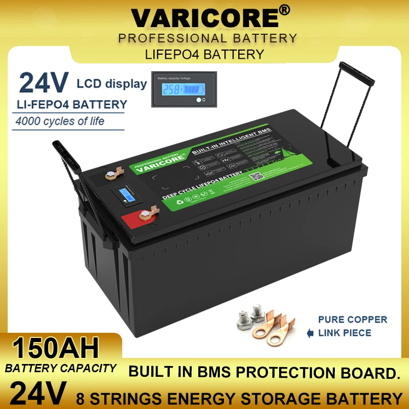 VariCore 24 V 150 Ah 8 Saiten LiFePO4-Batterie 29,2 V Lithium-Eisenphosphat für Solarenergie Camping Off-Road-Golfwagen Duty-free Image