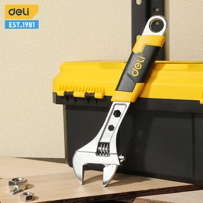 Deli 6/Zoll verstellbarer Schraubens chl üssel Laser geätzter Skalen schlüssel Kunststoff griff Edelstahl Universal schlüssel Fahrrad reparatur werkzeug