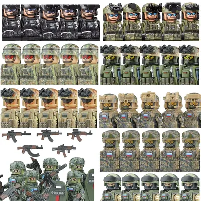 Militär Armee Figuren Bausteine SWAT Ghost Commando Special Forces Soldat Waffen Pistole Hut Schild Image