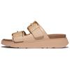 Pantolette FITFLOP "GEN-FF", Damen, Gr. 37, beige, Leder, unifarben, casual, Schuhe, Keilabsatz, Sommerschuh, Schlappen mit Microwobbleboard-Innensohle