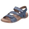 Sandale RIEKER, Damen, Gr. 42, blau, Leder, casual, Schuhe, Sommerschuh, Sandalette mit praktischen Klettverschlüssen, Topseller