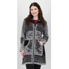 Fleecejacke DEPROC ACTIVE "Patchwork NUNAVUT LONG WMN", Damen, Gr. 36/38 (M), grau (light gray), 100% Baumwolle, casual, Langarm, Jacken, auch in Großen Größen erhältlich