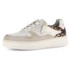 Plateausneaker GABOR, Damen, Gr. 37, sanftes weiß, hellbeige, leo, Kalbsleder, Nubukleder, animal-print, sportlich, Schuhe, Freizeitschuh, Halbschuh, Schnürer mit Kontastbesätzen, Weite K