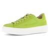 Plateausneaker GABOR "FLORENZ", Damen, Gr. 38, grün (apfelgrün), Ziegenveloursleder, sportlich, Schuhe, Freizeitschuh, Halbschuh, Schnürschuh mit dezenten Ziernähten