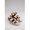 Keilsandalette ANISTON SHOES, Damen, Gr. 42, schwarz (schwarz, kombiniert), Lederimitat, modisch, Schuhe, Sandale, Sommerschuh, Klettschuh, Metallic-Optik - NEUE KOLLEKTION