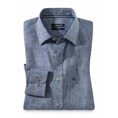Walbusch Herren Pures Leinen Hemd Blau Image