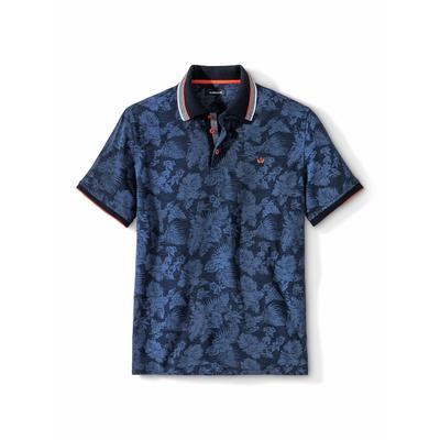 Walbusch Herren Pique-Polo Tropical Blau gemustert Image