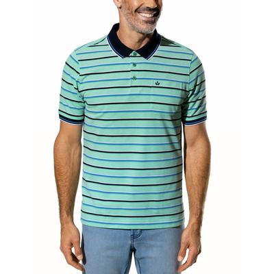 Walbusch Herren Klimapolo Frischekick Gruen gestreift Image