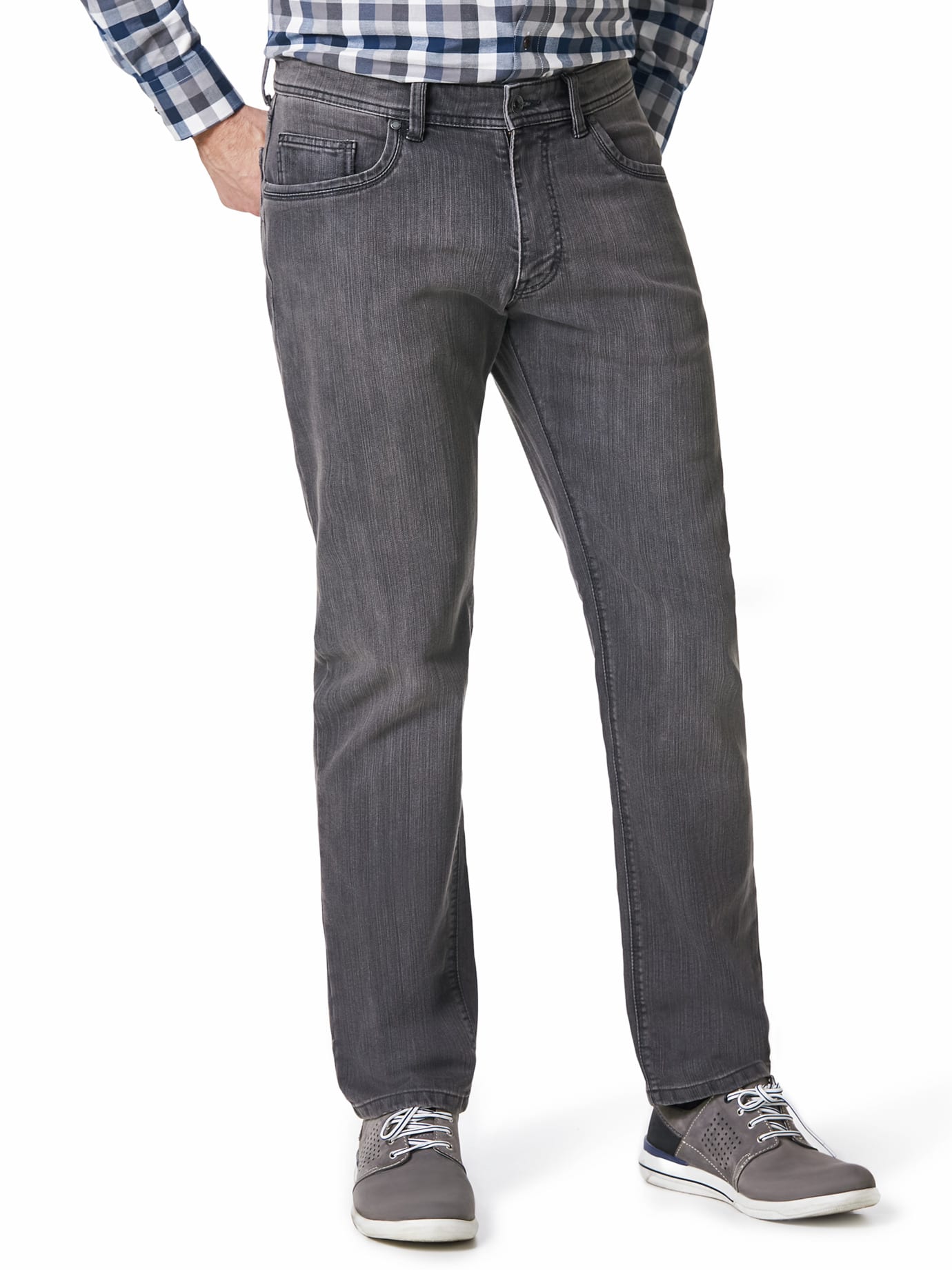 Walbusch Herren T400 Sport Jeans Modern Fit Grau