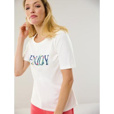 Walbusch Damen Freizeitshirt Gartenblumen Weiss gemustert Image