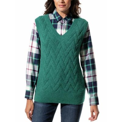 Walbusch Damen V-Neck West-Over Cosy Gruen Image