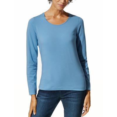 Walbusch Damen Baumwoll-Basic-Shirt Langarm Hellblau Image