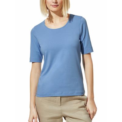 Walbusch Damen Baumwoll-Basic-Shirt Halbarm Hellblau Image